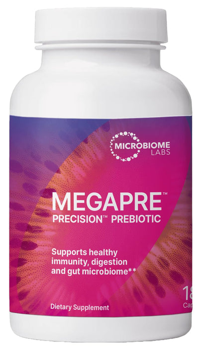 Microbiome Labs MegaPre Prebiotic Fiber Supplement in Vegetable Capsules – Clinically Tested Oligosaccharides for Microbial Diversity (180 Capsules)