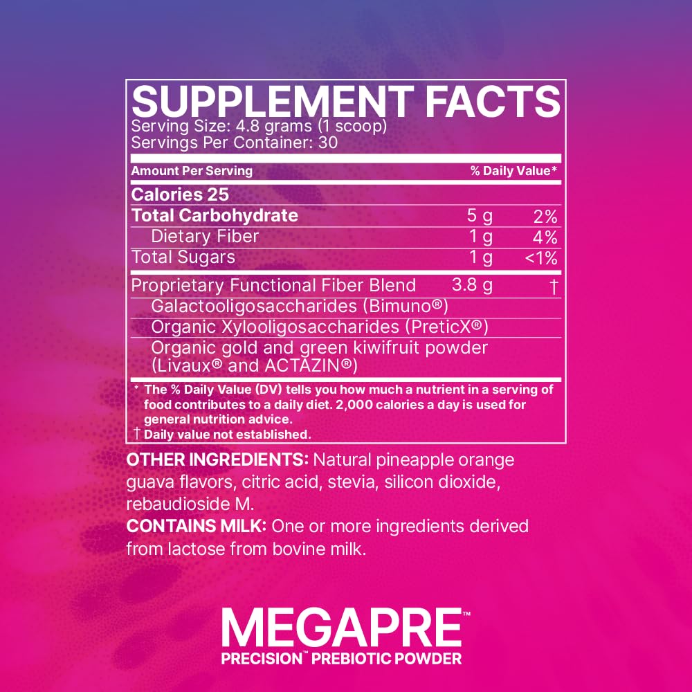 Microbiome Labs MegaPre Prebiotic Fiber Powder – Pineapple Orange Guava (5.5 Oz)