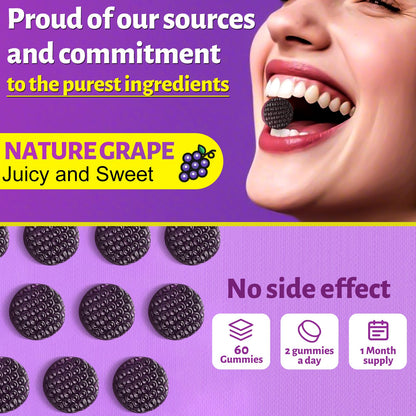 MEGNETA Tanning Gummies for Women & Men - Self Tanner Supplement (Purple)