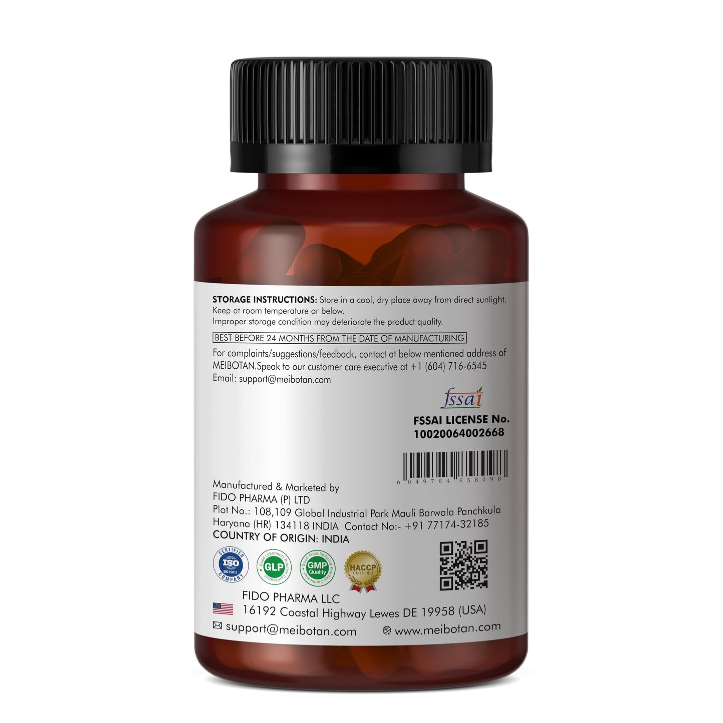 MEIBOTAN 100% Pure L-Leucine 2000mg - Muscle Recovery, Non-GMO & Vegan - 60 Vegetarian Capsules