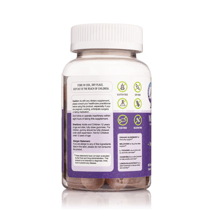Melat-8 Gummies with Melatonin 4mg – Elderberry, Theanine, Chamomile & Lemon Balm (60 Count)