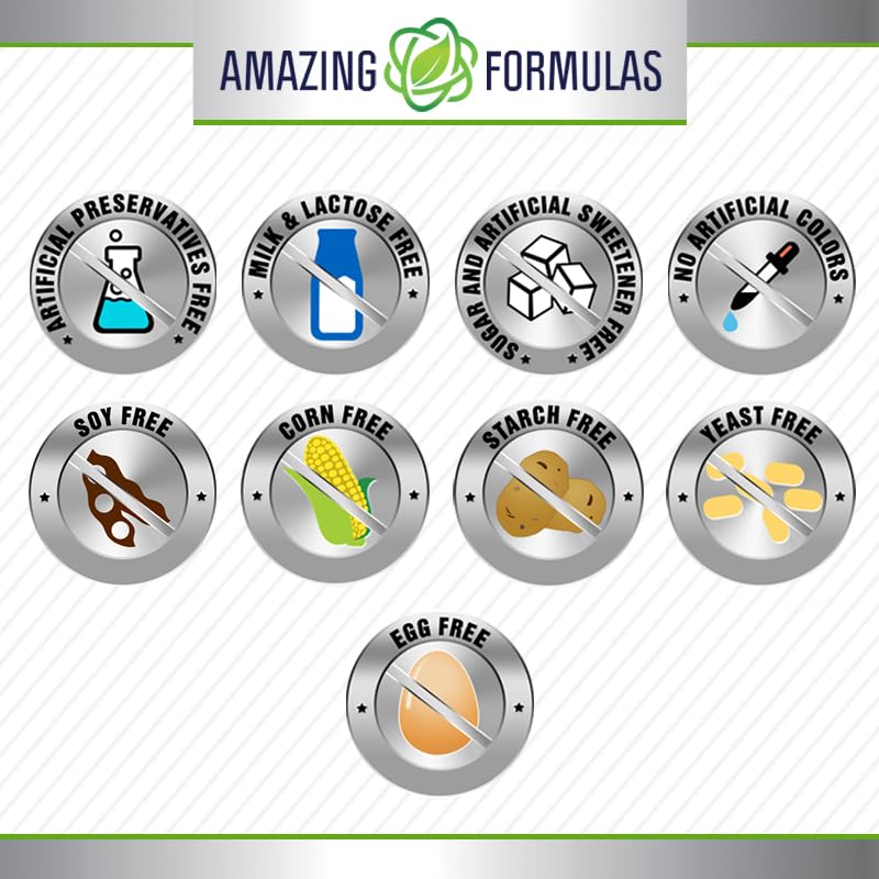 Amazing Formulas Melatonin 10 Mg Plus L-Theanine 5.5 Mg Supplement | Tablets | Non-GMO | Gluten Free | Made in USA | (1 Pack, 120 Tablets)