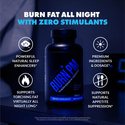 Sculpt Nation Burn PM by V Shred – Night Time Fat Burner (Gluten Free, 60 Capsules)