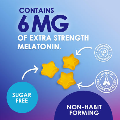 Melatonin Sleep Gummies Sugar Free - 6 mg for Adults, 60 Count