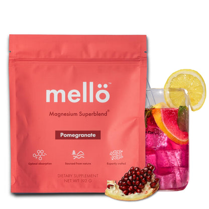 Ned mellö Magnesium Superblend Powder – Sleep & Relaxation, Pomegranate, 30 Servings