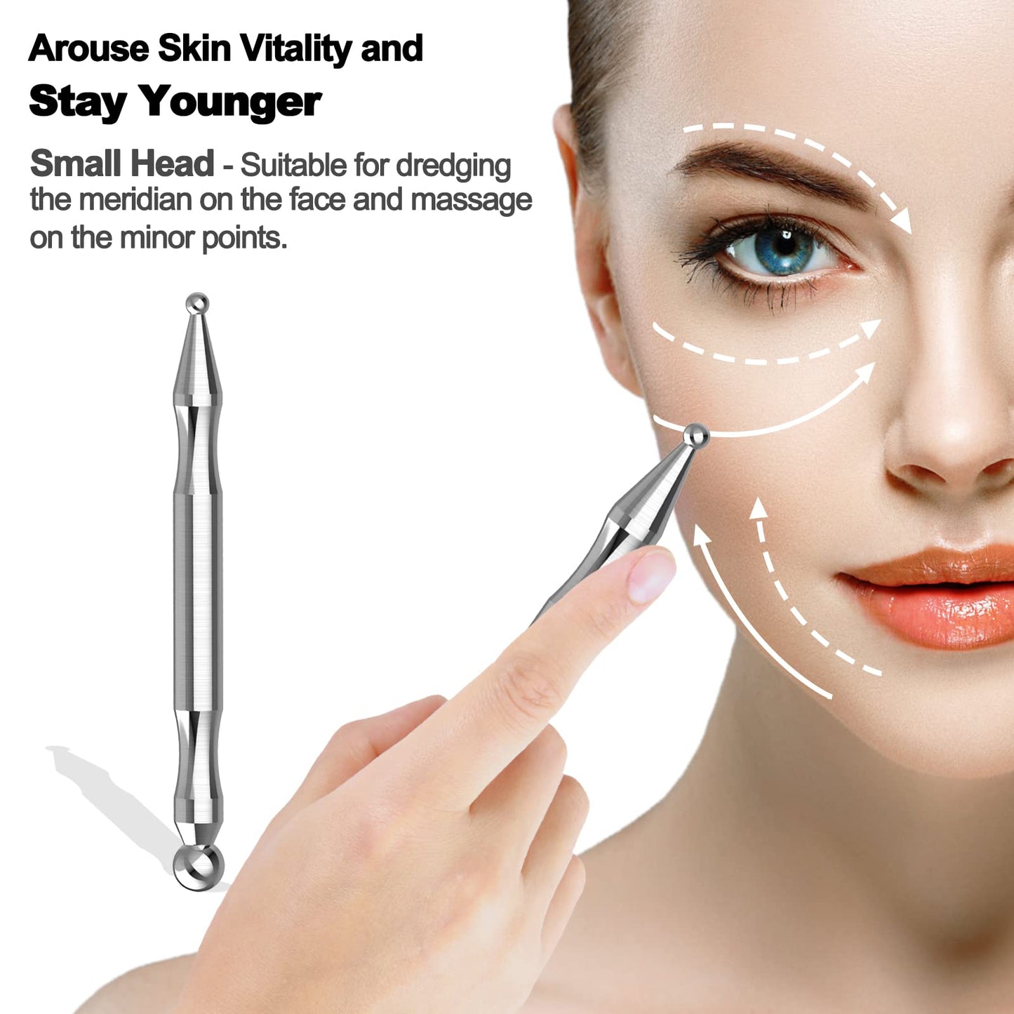Melonsun Manual Acupuncture Pen – Stainless Steel Acupressure Tool for Full-Body Pain Relief & TMJ Relief