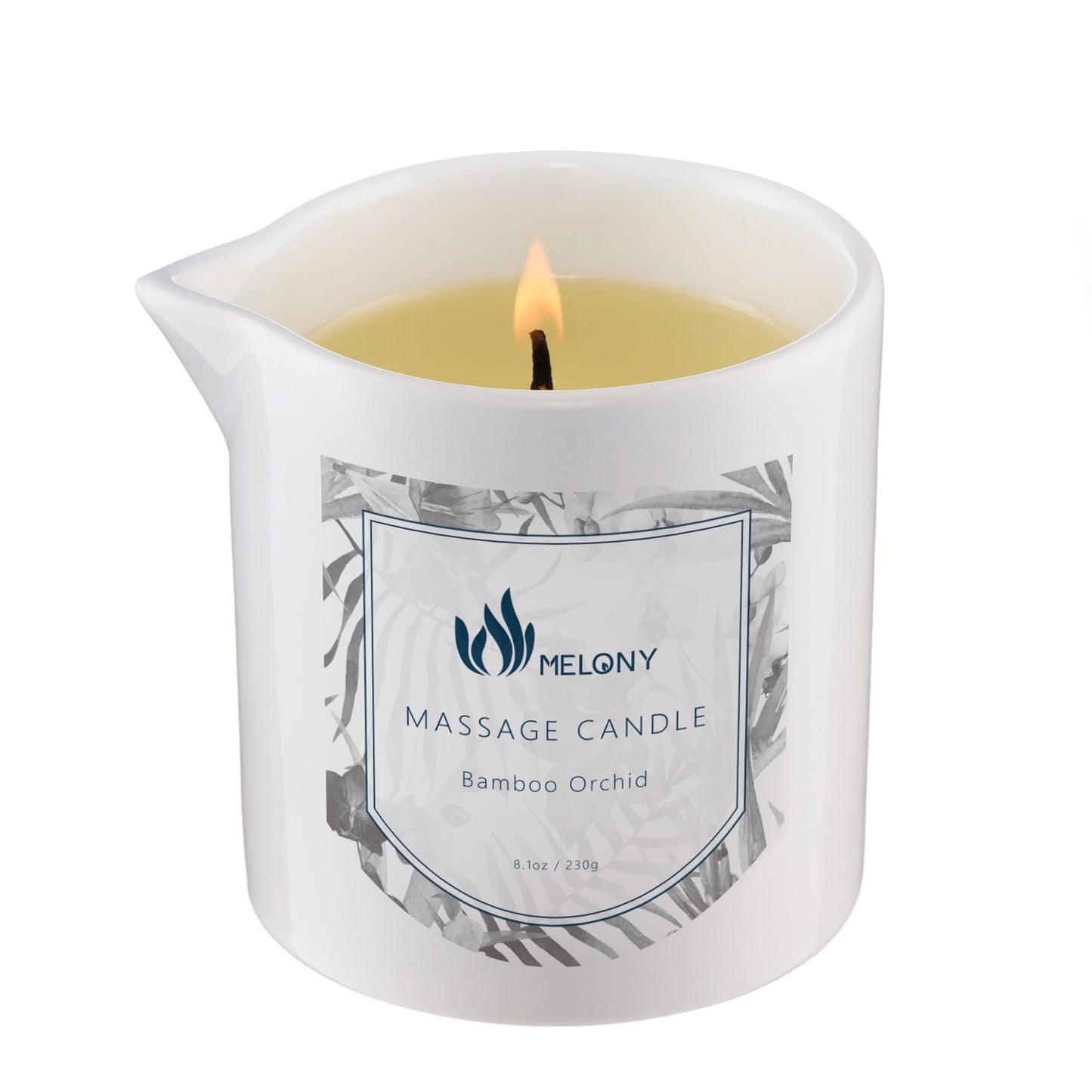 MELONY Massage Candle Oil – Natural Soybean, 8.1 oz, Bamboo Orchid