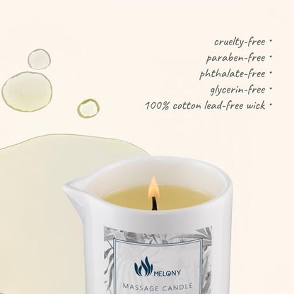 MELONY Massage Candle Oil – Natural Soybean, 8.1 oz, Bamboo Orchid