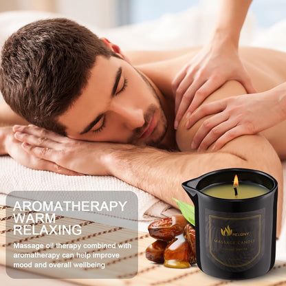 MELONY Massage Oil Candle – Pure Relaxation, 8.1 oz, Classic Vanilla
