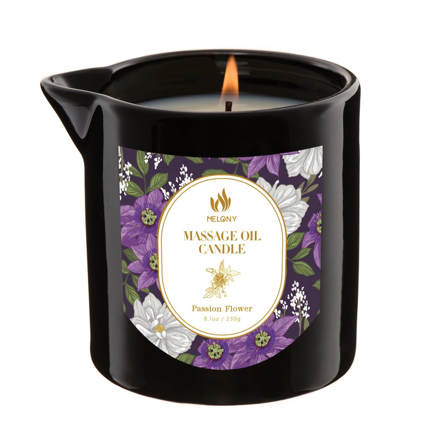 MELONY Massage Oil Candle – 8.1 oz / 230 g | Essential Oil Candle Lotion for Home Spa