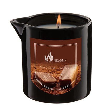 MELONY Massage Oil Candle – Calming, Soothing & Relaxing | Natural Soy Wax 8.1oz (Salty Caramel)