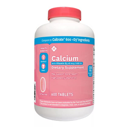 Member's Mark Calcium 600mg with Vitamin D-3 600 Tablets | Mineral Supplement