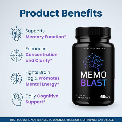 VIVALIS Memo Blast Capsules — 5 Pack Premium Formula for Overall Health & Wellness