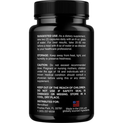 VIVALIS Memo Blast Capsules — 5 Pack Premium Formula for Overall Health & Wellness