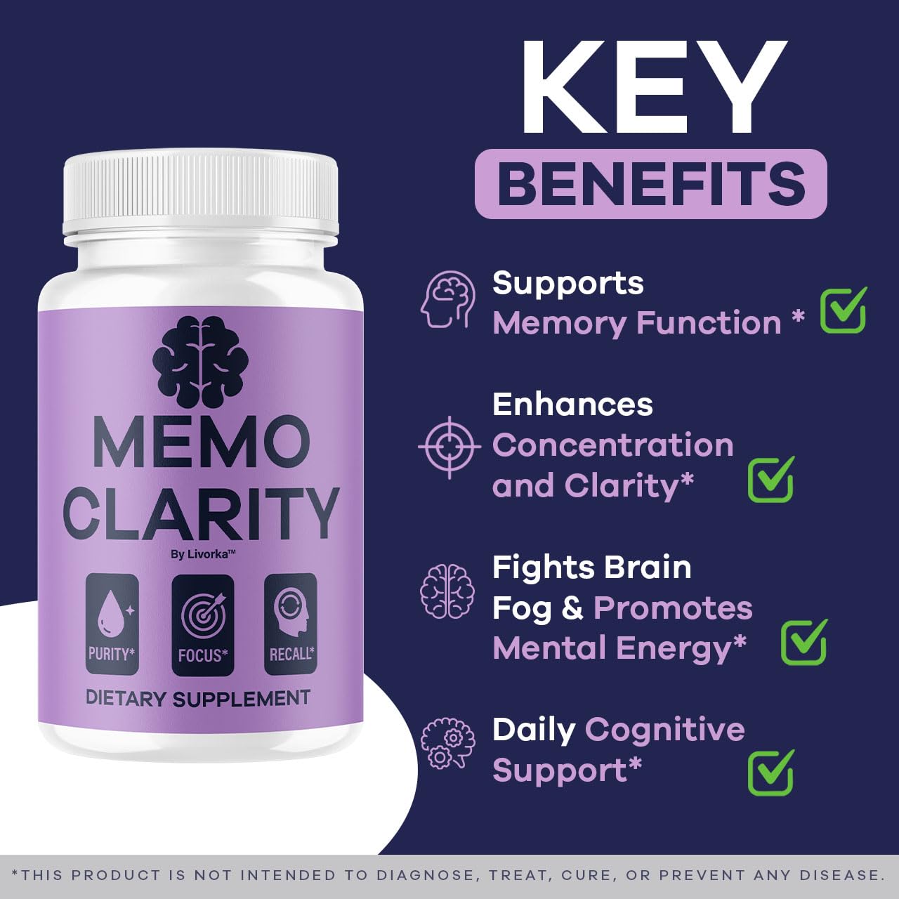 (3 Pack) Memo Clarity Capsules - Advanced Natural Supplement, 180 Capsules