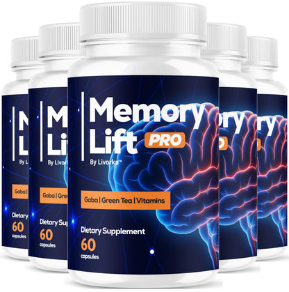 LIVORKA Memory Lift Pro 5 Pack – All-Natural Brain Support Capsules, 300 Count