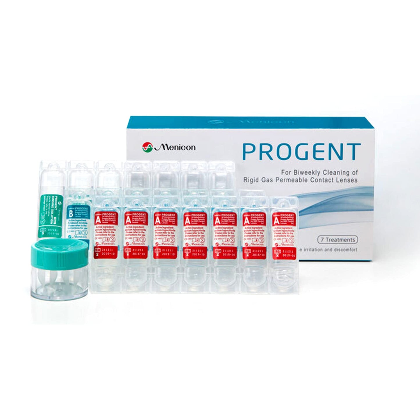 Menicon Progent Biweekly Contact Lens Cleaner – 7 Treatments Pack for RGP Lenses