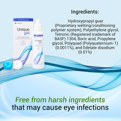 Menicon Unique pH Multi-Purpose Contact Lens Solution with Lens Case – 4 fl oz
