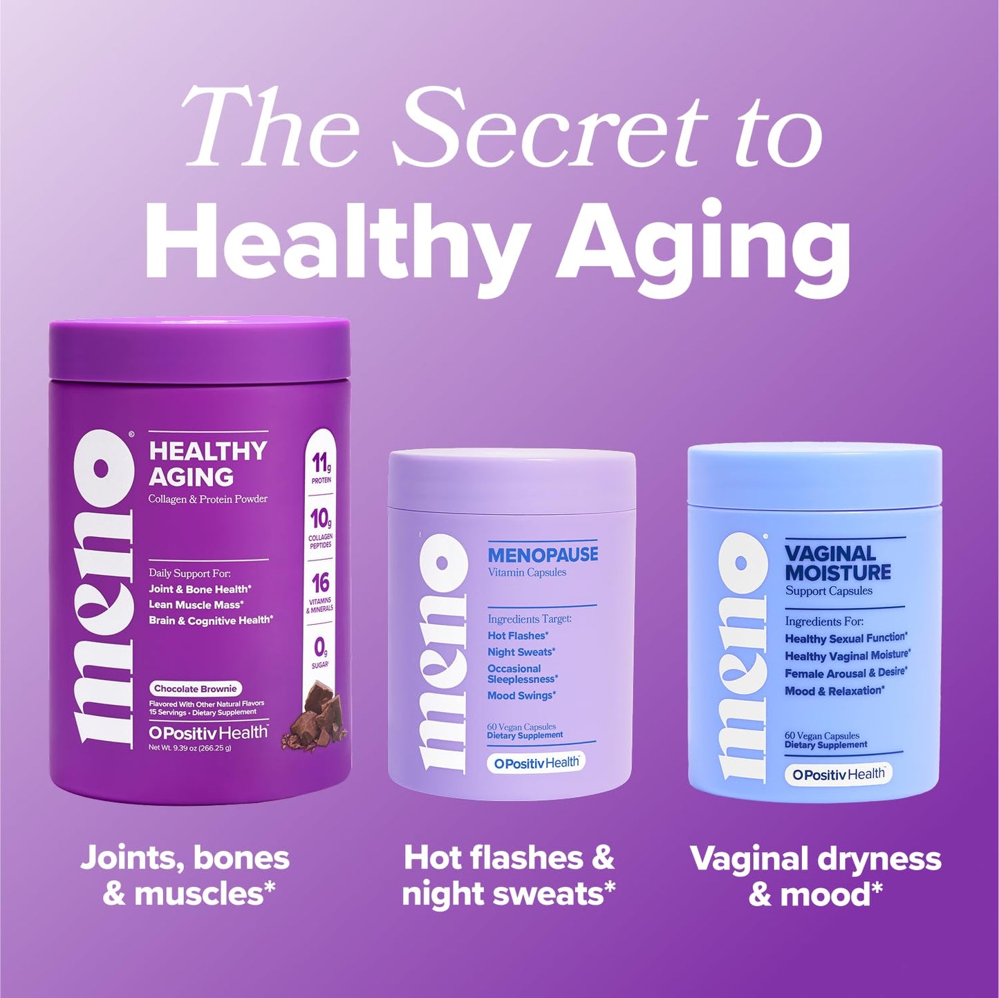 MENO Healthy Aging Collagen & Protein Powder – Joint & Bone Health, Lean Muscle, Skin & Hair | Chocolate Brownie, 15 Servings