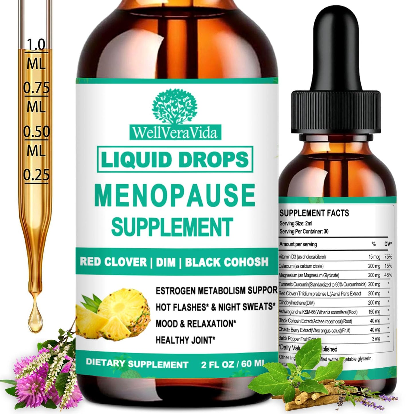 Vitamins for Menopause - Hormone Harmony Supplement for Women | Black Cohosh, KSM-66 Ashwagandha, Magnesium