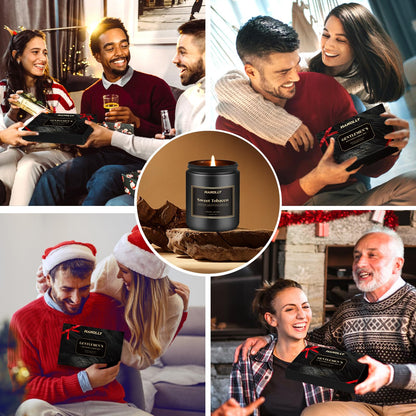 Mens Scented Candle Gift Set – 6-Pack Soy Candles for Men, Gifts for Dad, 42 oz Long-Lasting Aromatherapy Jar Candles