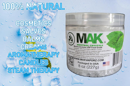 Mak Menthol Crystals 8 oz – Pure Organic 100% Natural Mentha Arvensis