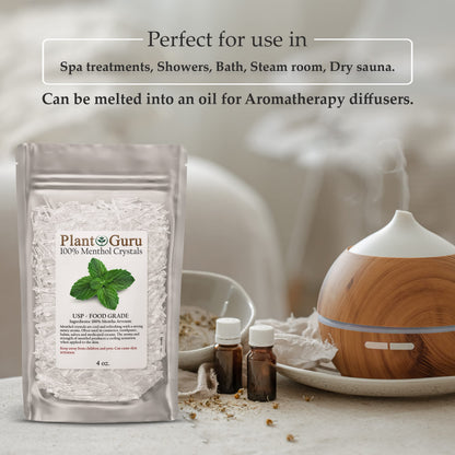 Menthol Crystals 8 oz – Mentha Arvensis | 100% Pure Natural USP Food Grade for Cosmetics, Soaps & Balms