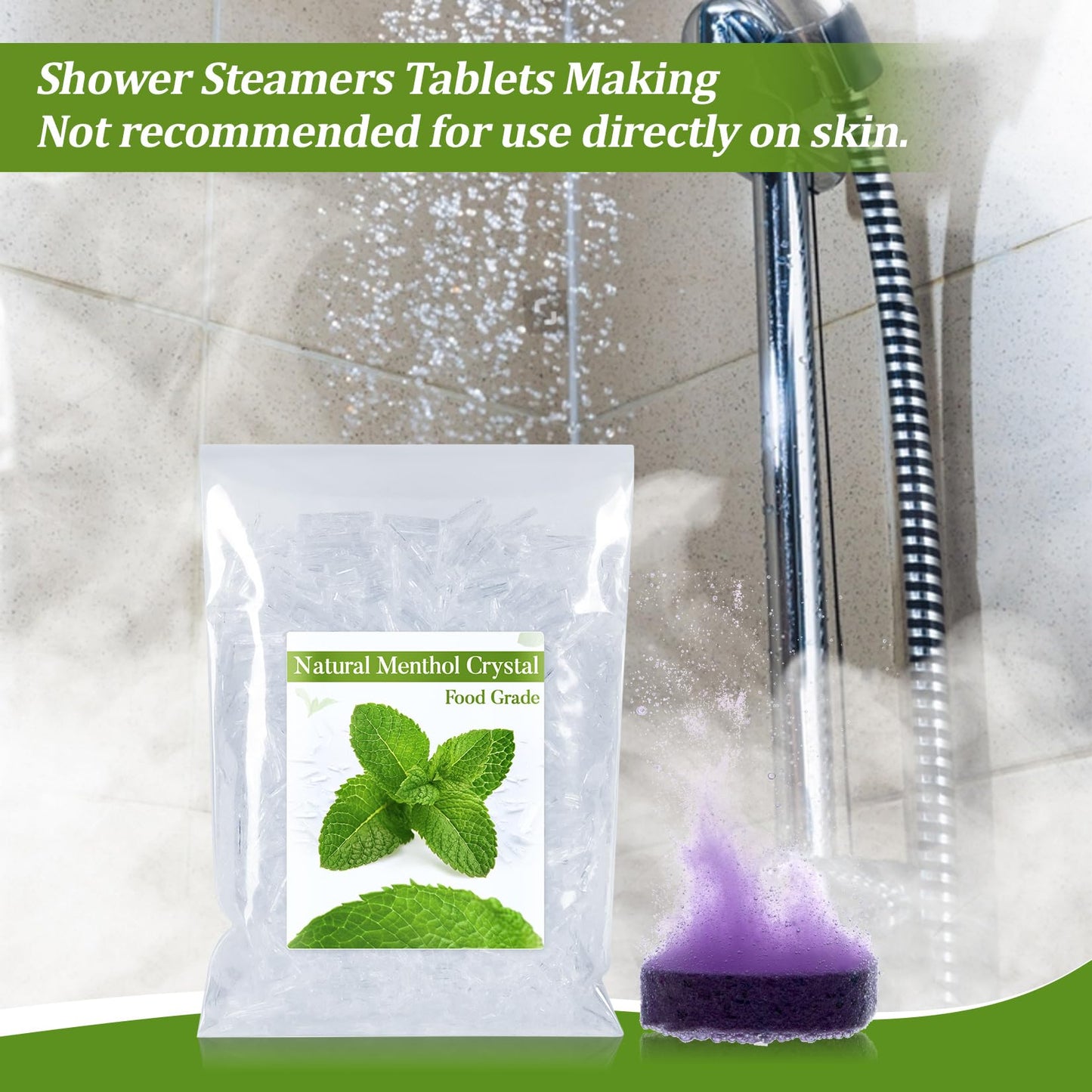 3.5oz Menthol Crystals Bulk – Food Grade Organic Menthol for Shower Steamers