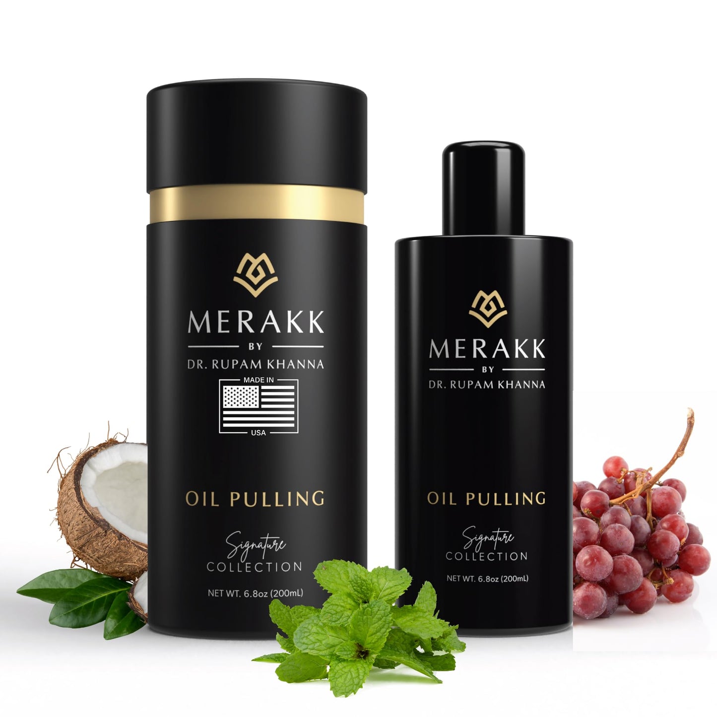 Merakk Coconut Oil Pulling Mouthwash for Teeth & Gums – Doctor Formulated | 6.8oz