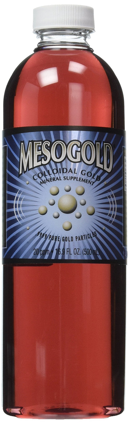 Purest Colloids MesoGold 20 ppm Colloidal Gold 500 mL | High Bioavailability Nanoparticles