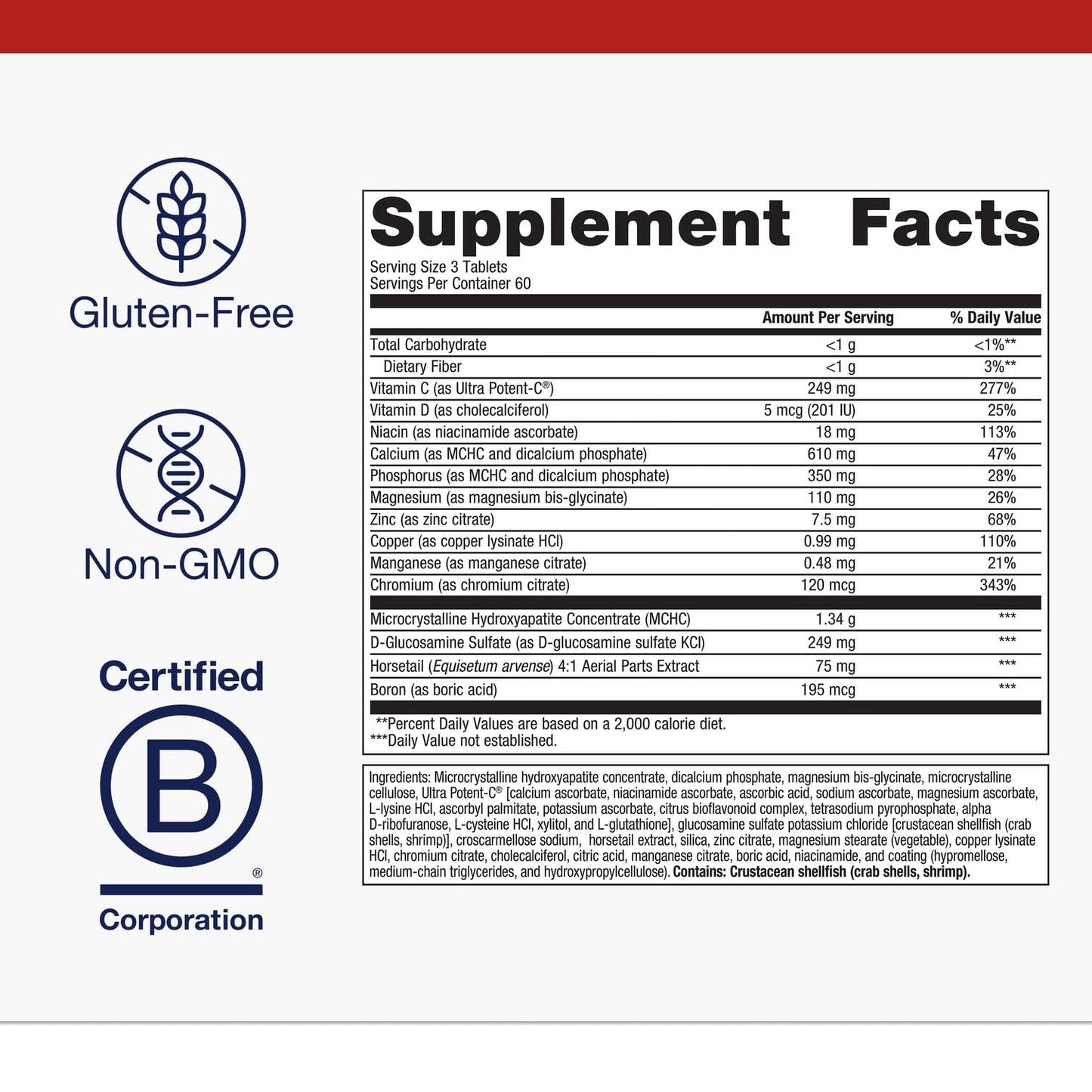 Metagenics Bone Builder Active Multivitamin Tablet - Calcium, Phosphorus, Magnesium & Vitamin D for Healthy Bone Density | 180 Servings