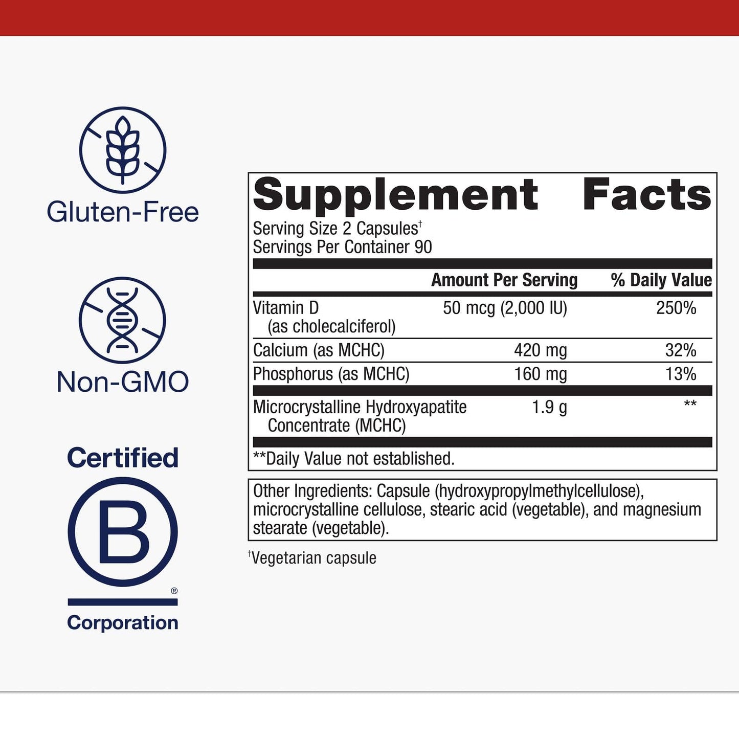 Metagenics Bone Builder Plus – High-Absorption MCHC Bone Health Formula with 2000 IU Vitamin D, Non-GMO, Gluten-Free, 180 Capsules