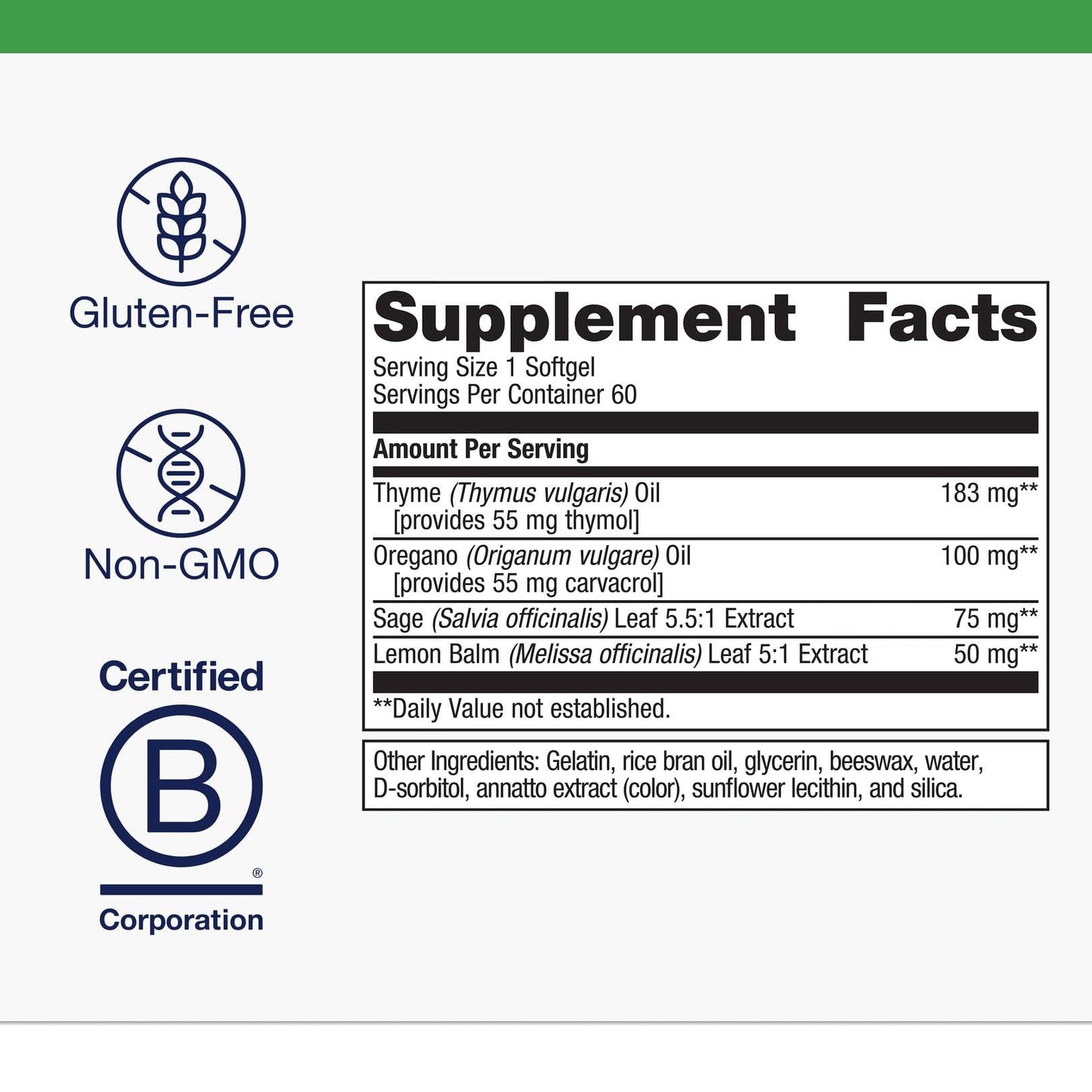 Metagenics CandiBactin-AR – Oregano & Thyme Oils with Sage & Lemon Balm | Enteric-Coated Gluten-Free Softgels
