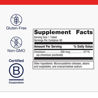 Metagenics Chromium Picolinate – Bioavailable Chromium for Metabolism Support* | 200 mcg, 60 Tablets