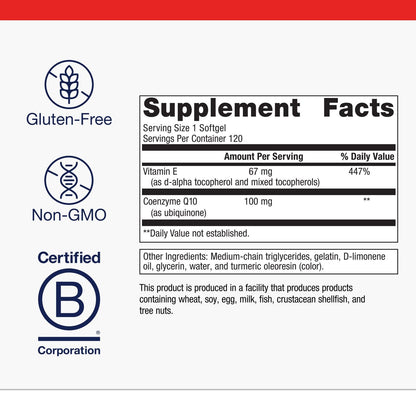 Metagenics CoQ10 ST-100-100 mg Ubiquinone + Vitamin E | Heart & Energy Support