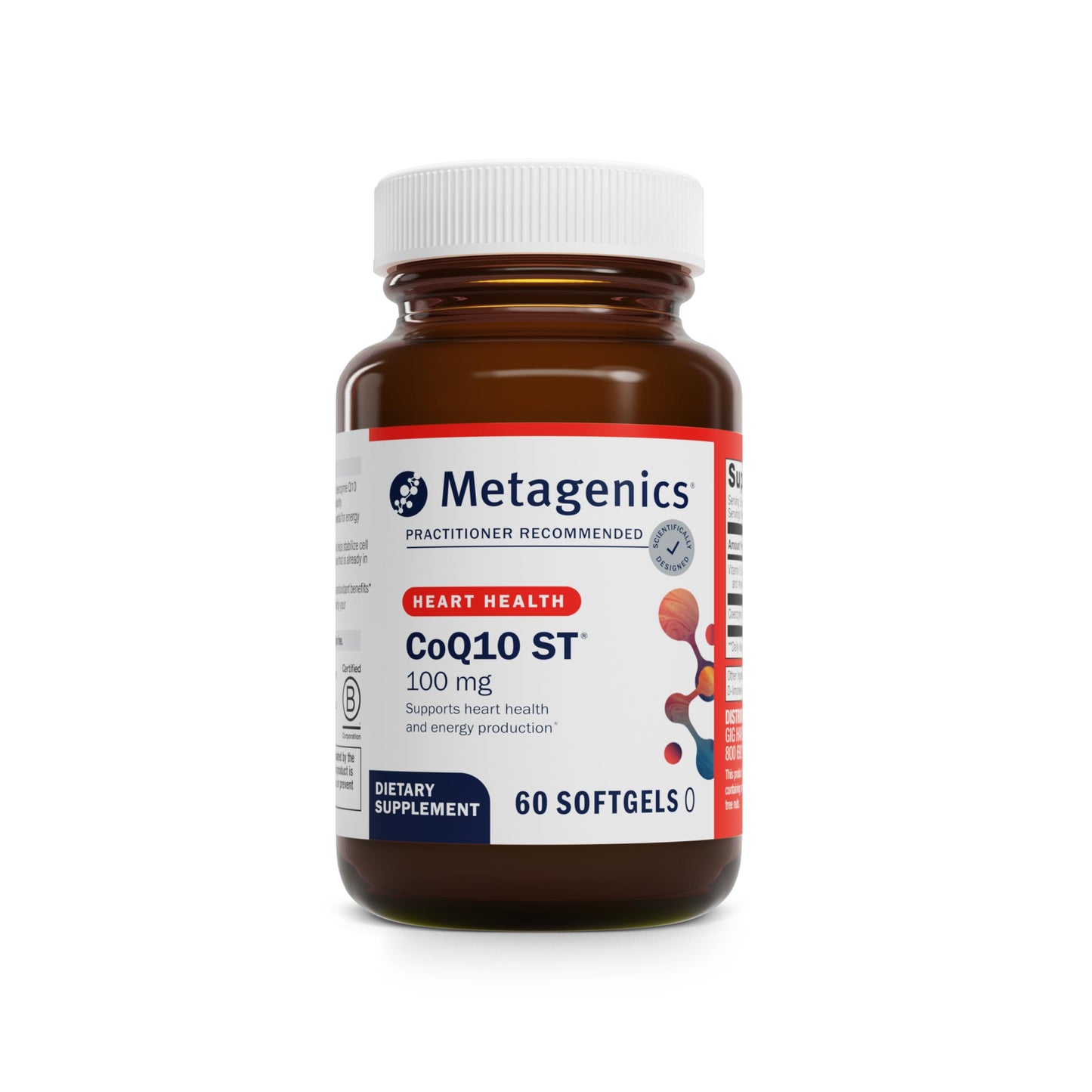 Metagenics CoQ10 ST-100 100 mg Ubiquinone with Vitamin E – Heart, Energy & Antioxidant Support