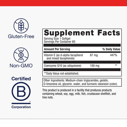 Metagenics CoQ10 ST-100 100 mg Ubiquinone with Vitamin E – Heart, Energy & Antioxidant Support