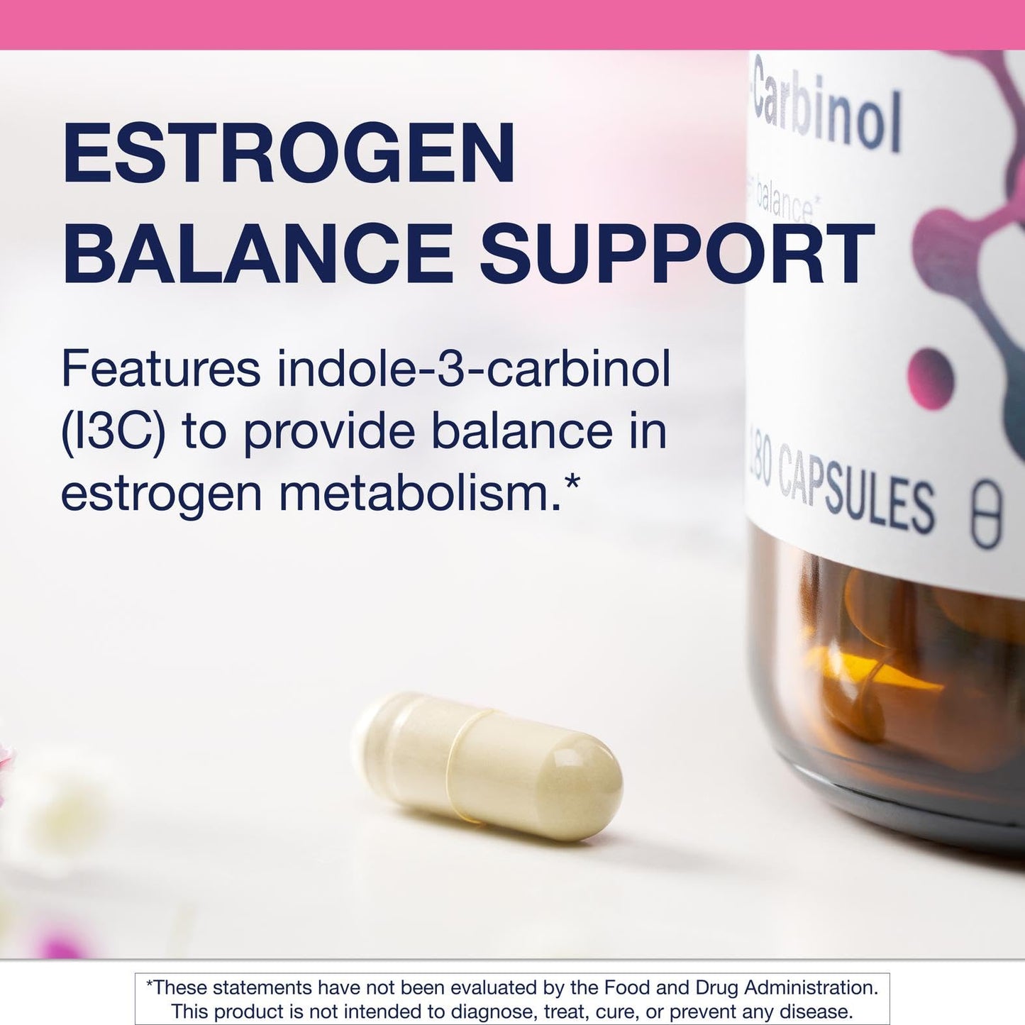Metagenics Meta Indole-3-Carbinol Supplement - Estrogen Balance, Antioxidant & Liver Support | Non-GMO, Gluten-Free, Vegan | GMP-Certified Facility - 180 Capsules