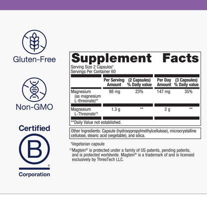 Metagenics Magnesium L-Threonate (Magtein) – Brain Health & Cognitive Support | 120 Capsules