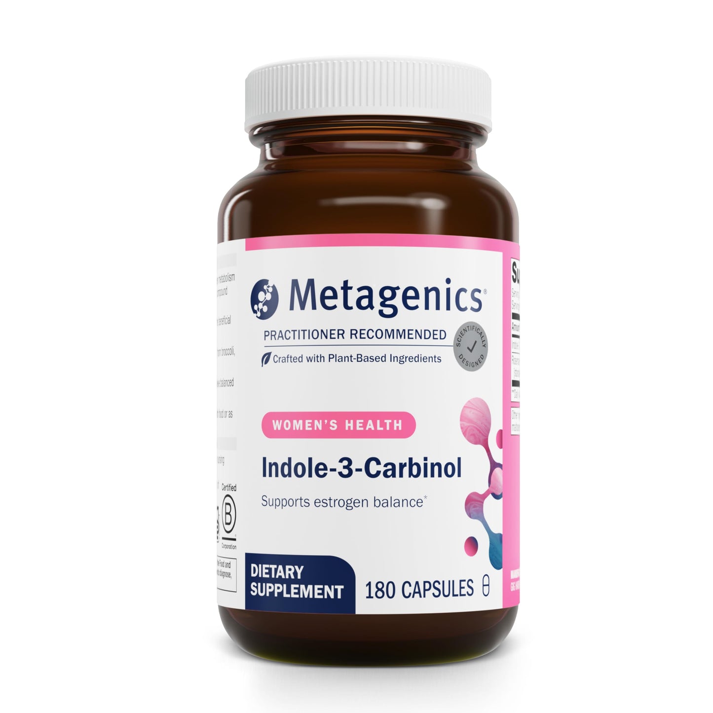 Metagenics Meta Indole-3-Carbinol Supplement - Estrogen Balance, Antioxidant & Liver Support | Non-GMO, Gluten-Free, Vegan | GMP-Certified Facility - 180 Capsules