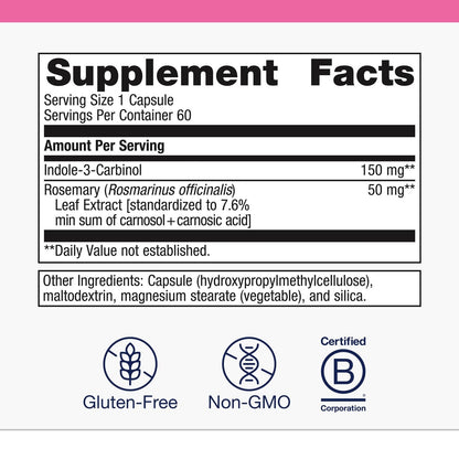 Metagenics Meta Indole-3-Carbinol Supplement – Supports Hormone Balance, Antioxidant & Liver Health | 60 Capsules