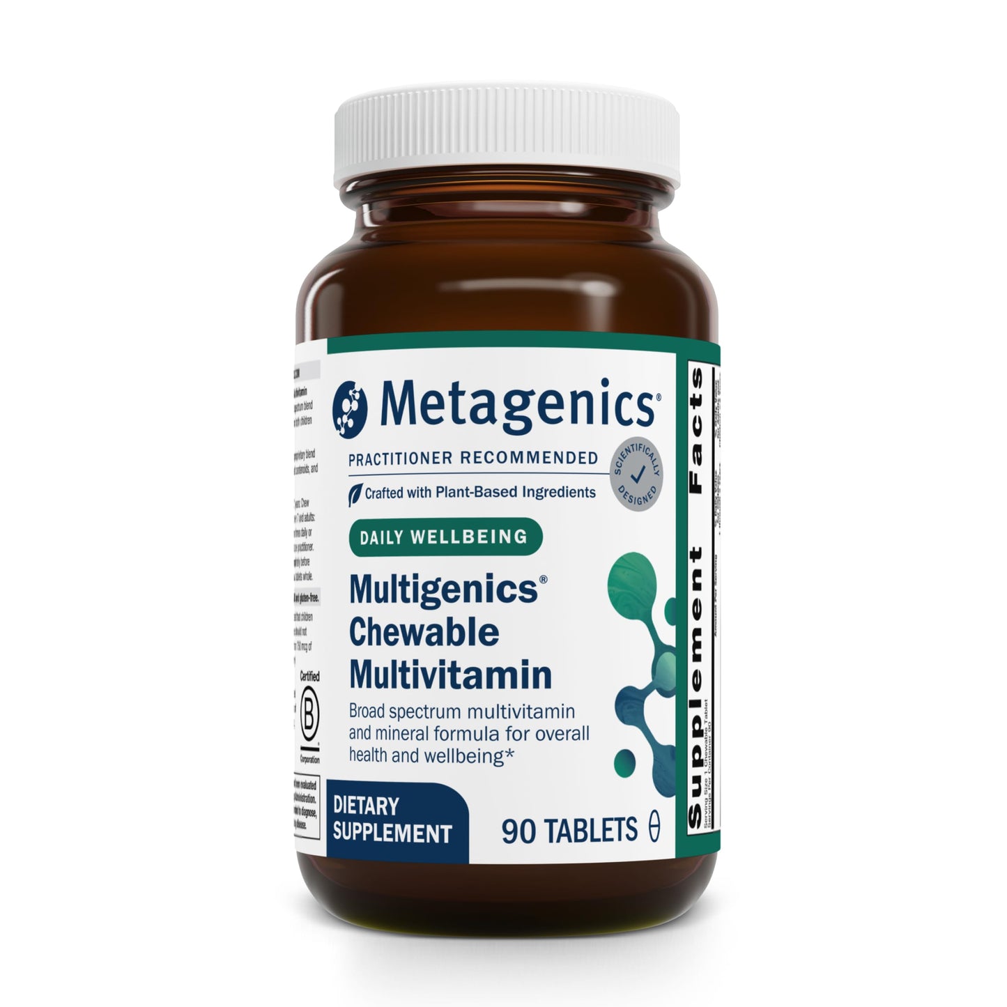 Metagenics Multigenics Chewable Multivitamin – Orange Flavor, Non-GMO & Gluten-Free (90 Servings)