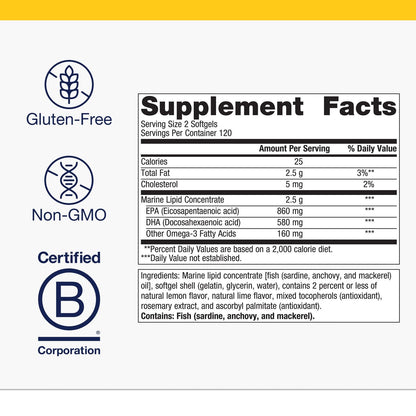 Metagenics OmegaGenics EPA-DHA 720 mg | High Potency Omega-3 (240 Softgels)
