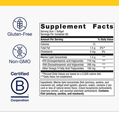 Metagenics OmegaGenics EPA-DHA 1000 mg | High Potency Omega-3 for Heart, Brain & Joints