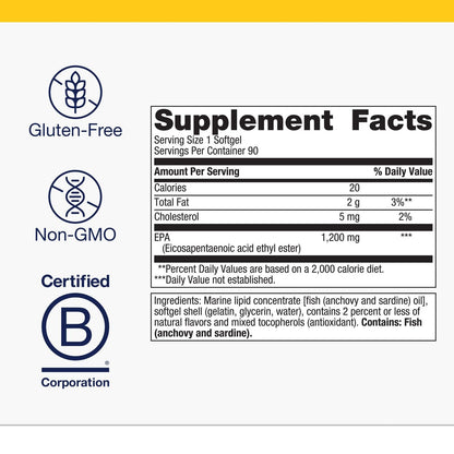Metagenics OmegaGenics Fish Oil EPA 1200 - High Potency Omega-3