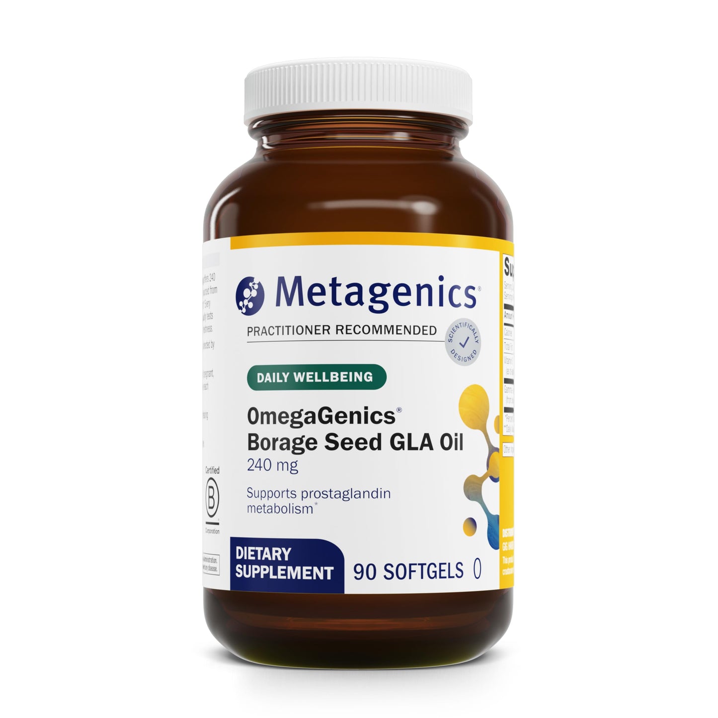 Metagenics OmegaGenics Borage Seed GLA Oil 240 mg - 90 Softgels | Skin & Heart Health*