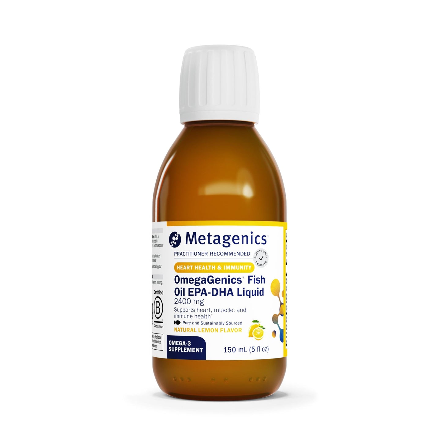 Metagenics OmegaGenics EPA-DHA 2400 mg – High Potency Lemon Fish Oil, Non-GMO & Gluten-Free
