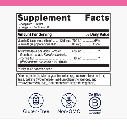 Metagenics Ostera Bone Support for Postmenopausal Women – Berberine, Vitamins D & K | 60 Tablets