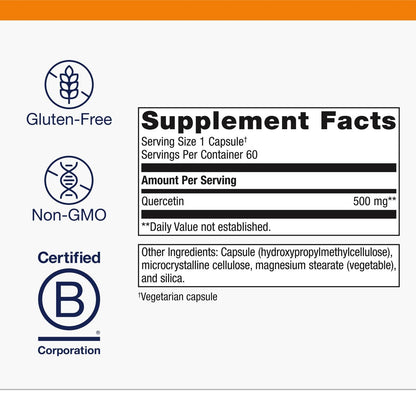 Metagenics Quercetin 500mg Supplement – Immune, Antioxidant & Heart Support | Non-GMO, Gluten-Free, Vegan – 60 Capsules