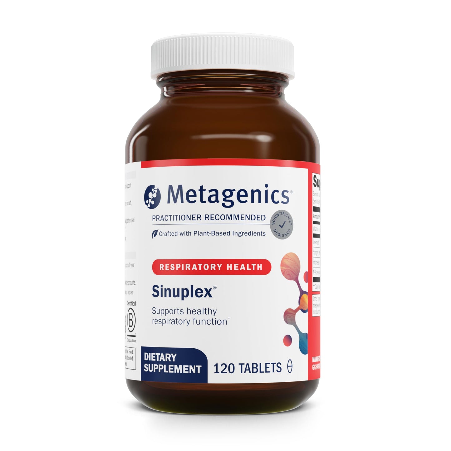 Metagenics Sinuplex - Respiratory & Immune Support with Vitamin C (150 mg), Quercetin & NAC | Non-GMO, Gluten-Free - 120 Tablets